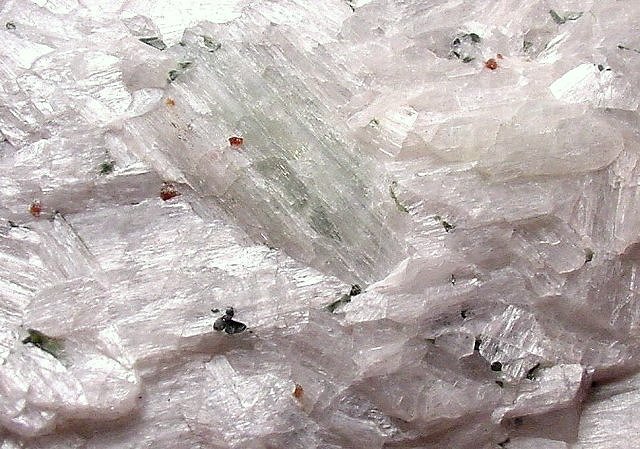 wollastonite white crystalline mass close view