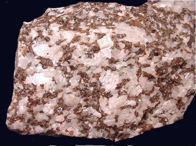 wollastonite white massive with red garnets