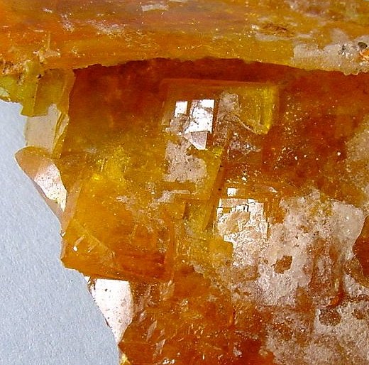 wulfenite bright yellow square crystals