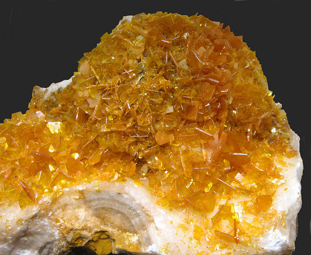 wulfenite bright yellow square crystals