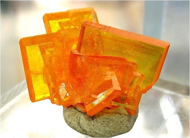 wulfenite bright yellow square crystals