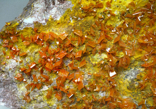 wulfenite orange square crystals