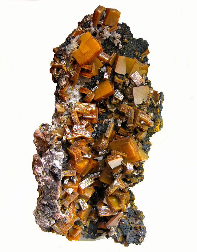 wulfenite orange square crystals