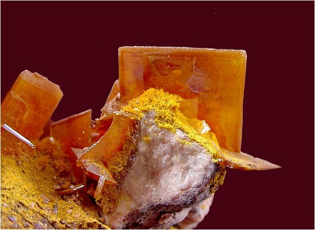 wulfenite orange square crystals