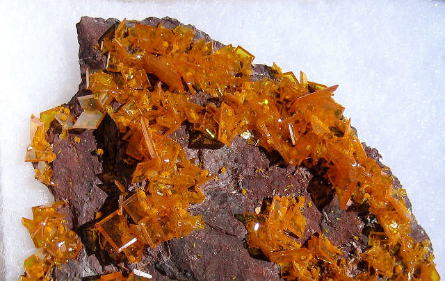 wulfenite orange square crystals