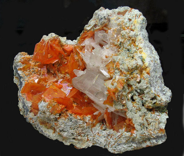 wulfenite orange crystals