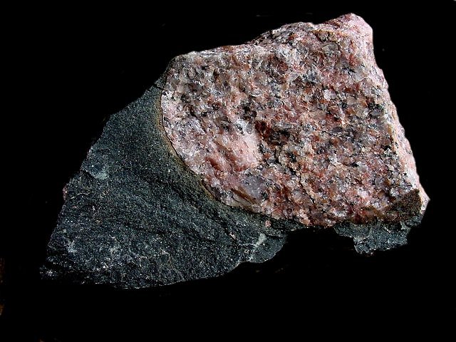 basalt with granite xenolith