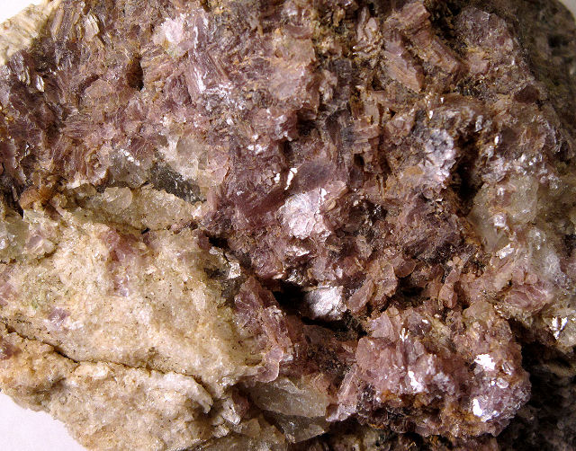 pegmatite with pink lepidolite mica