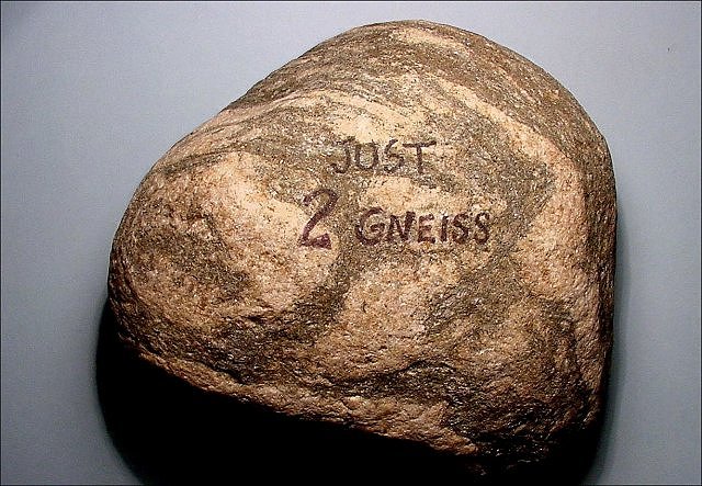 gneiss foliated weathered cobble