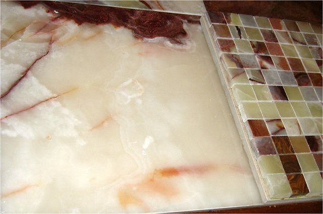 marble Rosa San Marcos creamy white with swirls of red